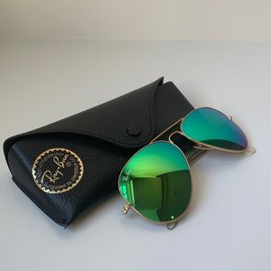 Ray-ban Aviator Flash Lenses - Gold/Green flash